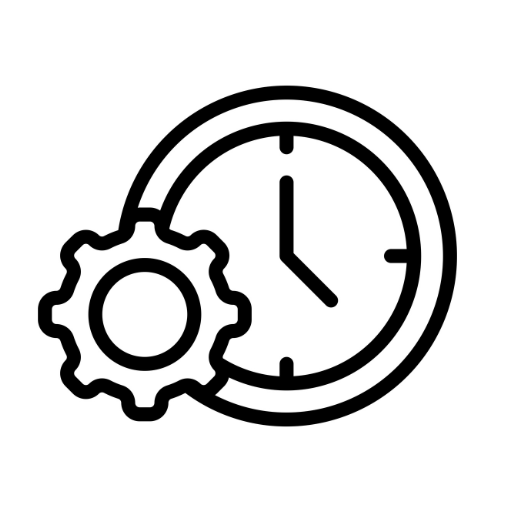 Icon Zahnrad mit Uhr