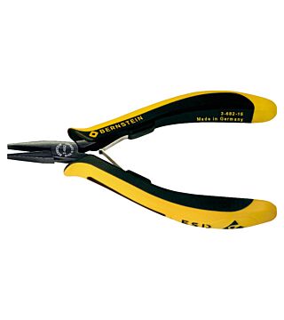 ESD flat nose pliers EUROline smooth gripping surfaces 130mm conductive