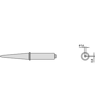 CT5 A6 scalpello a punta di saldatura a 310°C, 1,6 x 0,8 mm