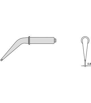 CT5 AX7 punta di saldatura a scalpello a forma di scalpello piegato 370°C, 1,6 mm