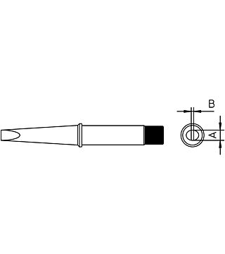 CT6 C8 punta di saldatura a scalpello a 425°C, 3,2 mm