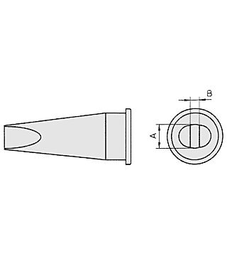 Panne à souder LHT E forme de burin, 3, 6,7 x 1, 1,8 mm