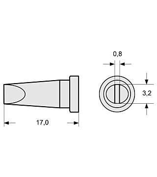 LTR-C Weller soldering tip chisel shape 3.2 x 0.8 mm