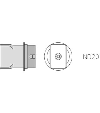 ND20 Hot air dual nozzle, 21.5 x 14.8 mm, 2 sides heated