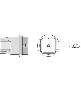 NQ25 Hot air nozzle, 4 sides heated, 18 x 18 mm