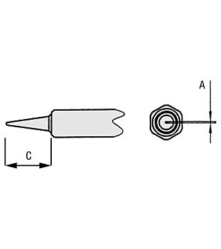 Weller soldering tip NT-1 round shape Ø 0.25 mm, length 7.4 mm