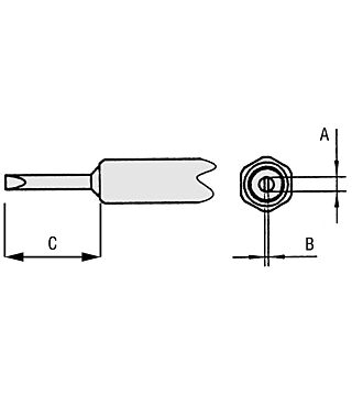 Weller soldering tip NT-H Chisel shape width 0.8 mm, thickness 0.4 mm, length 8.4 mm