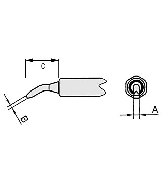 Weller soldering tip NT-AX, chisel shape bent 30°, 1, 6 x 0, 8 mm