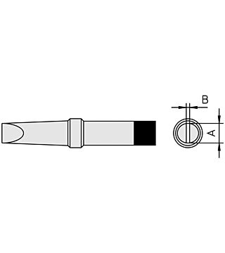 Lötspitze PT-B7 meißelförmig, 2,4 x 0,8 mm, 370 °C