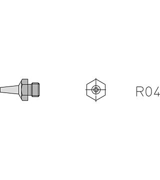 R04 Round nozzle, D: 1.2 mm