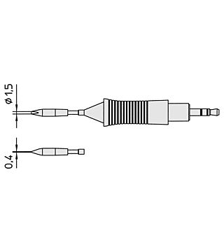 Micro punta di saldatura della serie RT, a forma di scalpello, 1,5 x 0,4 mm