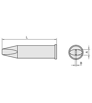 Weller soldering tip XHT-D, chisel shape, 5 x 1.2 mm