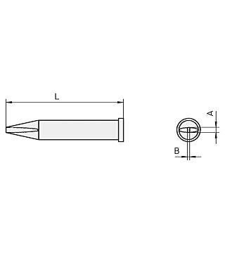 Punta di saldatura serie XT, a forma di scalpello, 1,6 x 0,8 mm