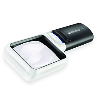 Flashlight magnifier mobilux® LED, asphär. 4x, 16 dpt., D=75x50 mm