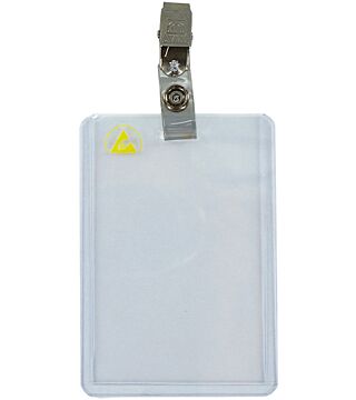 ESD identification bag with clip, portrait format