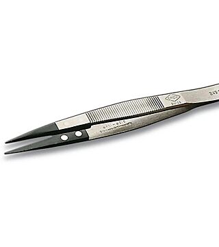 Weller Erem 249SA Precision Tweezers with Pointed Synthetic Tips (PPS) and Serrated Finger Grips for Secure Handling