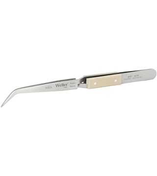 Weller Erem 30SA Reverse-Action Tweezers, Curved 50°, with Robust Pointed Tips