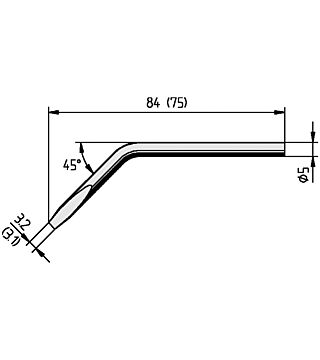 Soldering tip for ERSA 50 S, angled, chisel-shaped, 3.1 mm, 0052JD