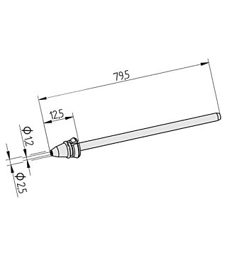 Desoldering tip for X-Tool Vario, diameter inside 1.2 mm, outside 2.5 mm, 0742ED1225H