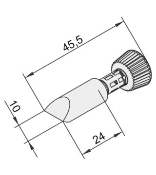 Lötspitze für i-Tool, gerade, konisch, meißelförmig, 10,0 mm, 0102CDLF100C