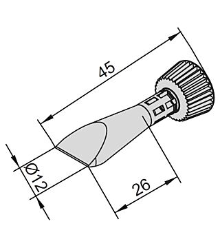 Lötspitze für i-Tool, gerade- konisch, meißelförmig, 12 mm, 0102CDLF120C