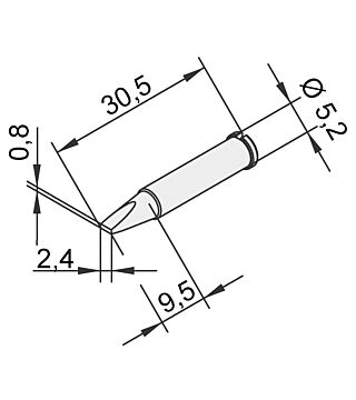 Lötspitze für i-Tool, gerade, meißelförmig, 2,4 mm, 0102CDLF24