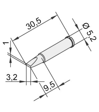 Lötspitze für i-Tool, gerade, meißelförmig, 3,2 mm, 0102CDLF32