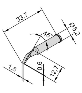 Lötspitze für i-Tool, gebogen, meißelförmig, 1,8 mm, 10er Pack