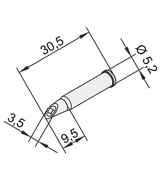 Lötspitze für i-Tool, Power Well mit Hohlkehle, gerade, 3,5 mm, 0102WDLF35