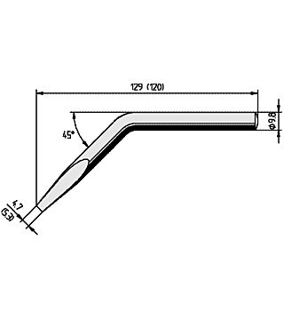 Soldering tip for ERSA 150 S, angled, chisel-shaped, 5.3 mm, 0152JD