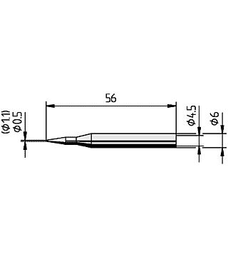 Soldering tip for Multitip C15 / Tip 260, straight, pencil point, 1.1 mm, 0162BD