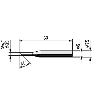 Lötspitze für Multitip C25, gerade, angeschrägt, 4,1 mm, 0172LD