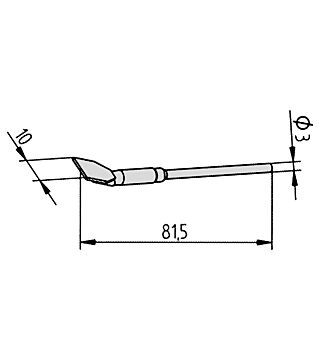 Desoldering tip set straight, 10.0 mm, 0452FDLF100