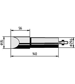 Soldering tip for ERSA 550, straight, chisel-shaped, 35 mm, 0552MD