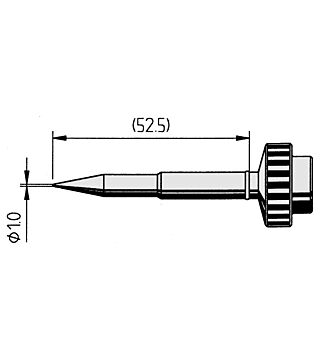Punta per saldatura diritta, punta a matita, 1,0 mm, confezione da 10 pz.