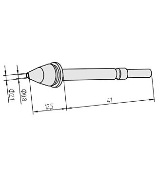 Desoldering tip for X-Tool, diameter inside 0.8 mm, outside 2.1 mm, 0722ED0821