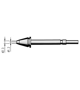 Entlötspitze für X- Tool, Durchmesser innen 1,2 mm, außen 2,3 mm, vernickelt