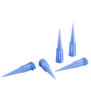 Dosing needle conical, opaque rigid, blue, gauge 22, ID= 0.41 mm