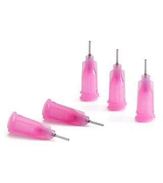 pink dispensing tip, 0.25", straight, Gauge 20, ID= 0.61 mm