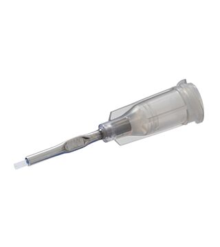 Dosing needle, PTFE insert, grey, 0.5" straight, Gauge 21, ID= 0.51 mm