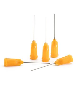 Dosing needle orange, 1", straight, Gauge 23, ID= 0.33 mm