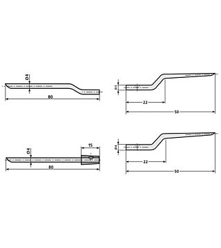 Replacement mandrels for three-mandrel pliers NA series