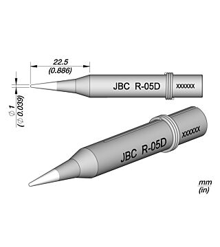 Soldering tip R-05D for 30ST, straight, pointed, 0390401