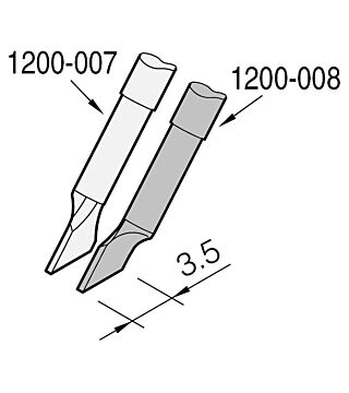 Grot lutowniczy w kształcie klingi, strona lewa, 3,5 x 0,7 mm