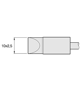 Chisel-shaped soldering tip, 10 x 2.5 mm, C470006