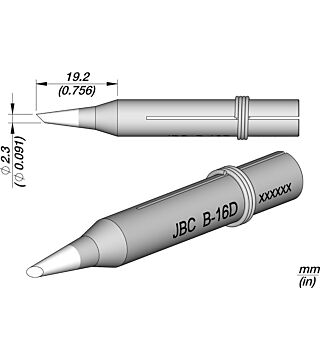 Soldering tip for 30ST/40ST/SL2020 and IN2100, CLASSIC series, B16D
