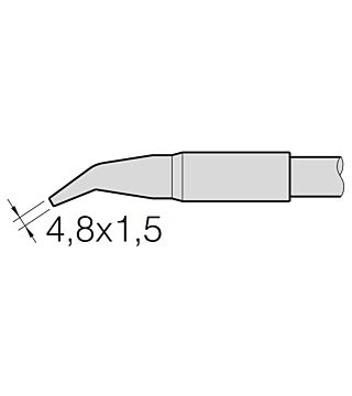 Lötspitze meißelförmig, gebogen, 4,8 x 1,5 mm, C130419