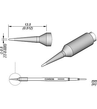 Soldering tip conical, D: 0.5 mm, C245036