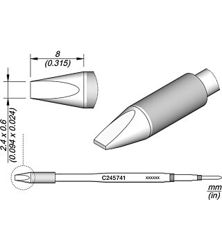 Chisel shaped soldering tip, 2.4 x 0.6 mm, C245741