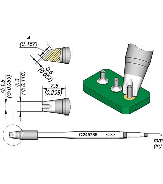 Soldering tip pin / connector, D: 1.5 mm, C245785